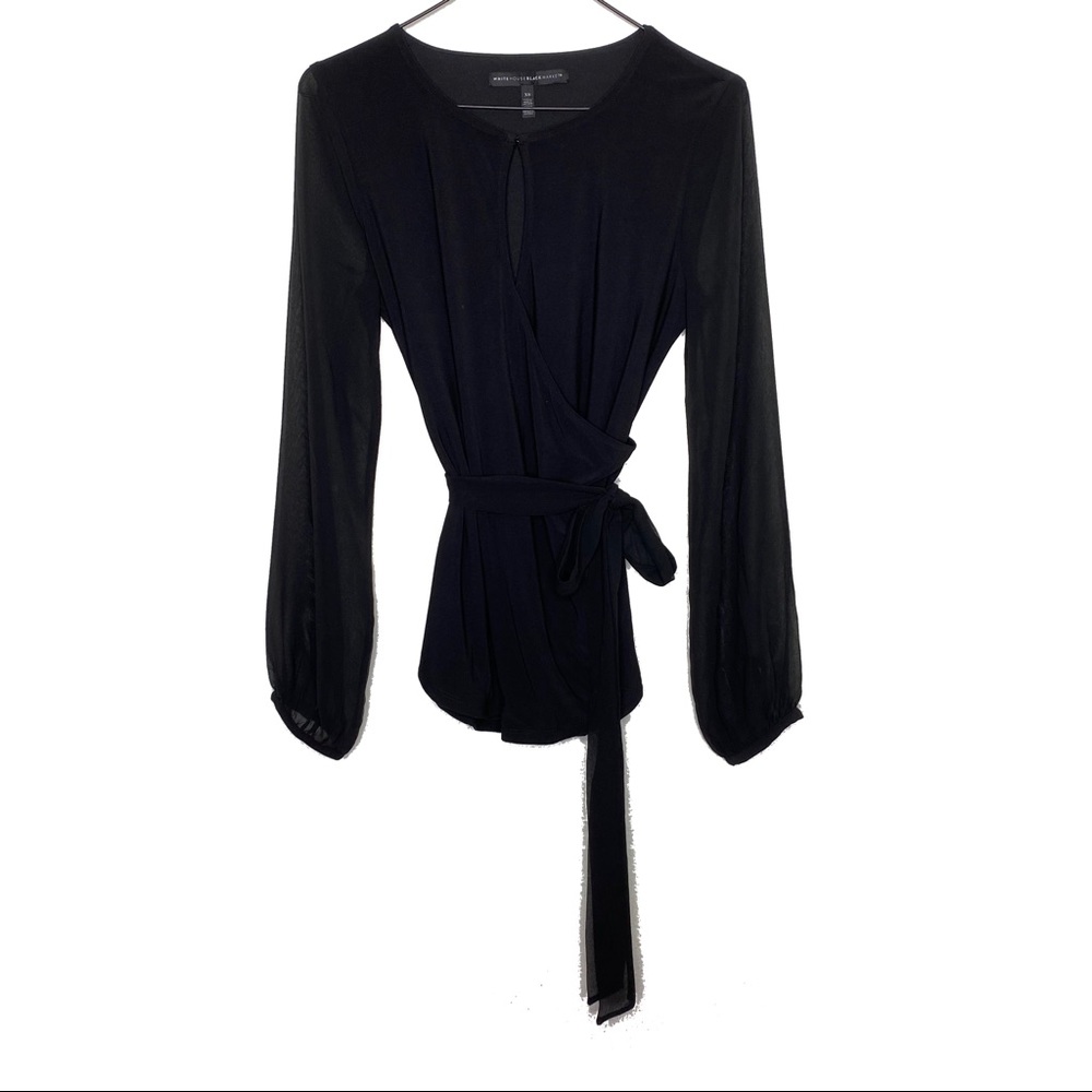 White House Black Market Black Long Sleeve Blouse